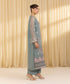 Women's Unstitched Crinkle Chiffon Embroidered Grey 3 Piece Suit